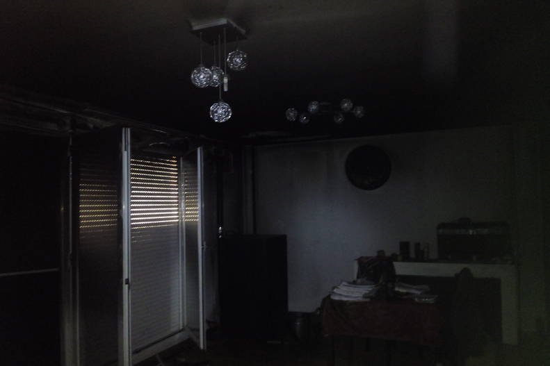 Salón incendiado