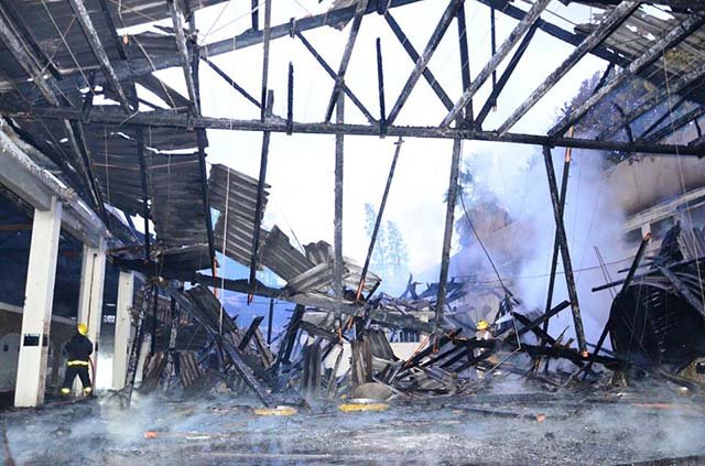 Bodega incendiada en Rivadavia, Argentina