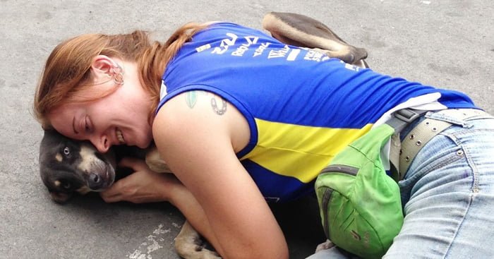 Mujer cuida perros abandonados