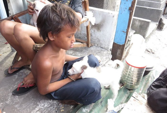 Niño con un perro