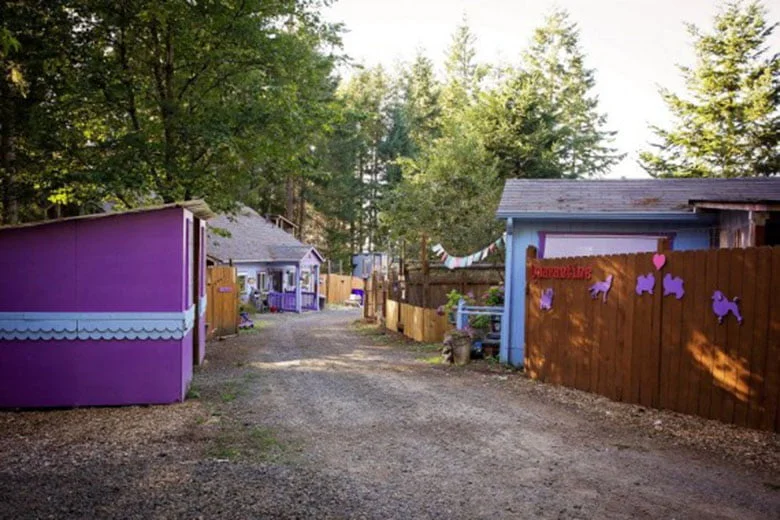 Cabañas para perros en el refugio