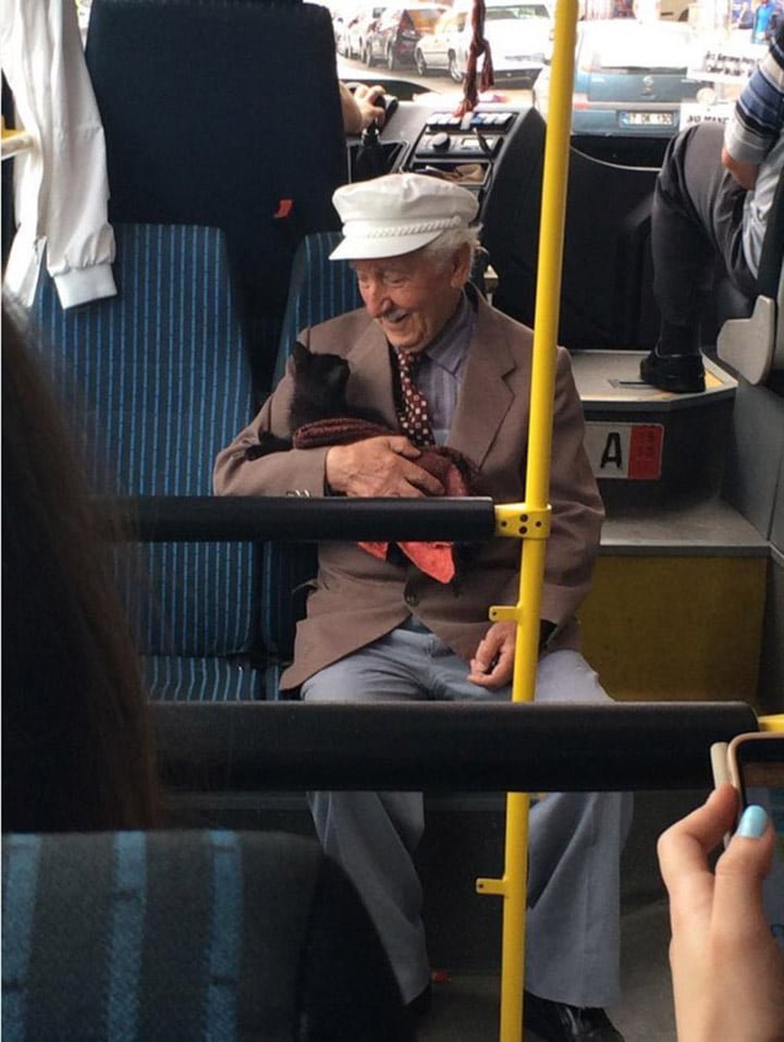 Abuelo y su gato Abuelo y su gato