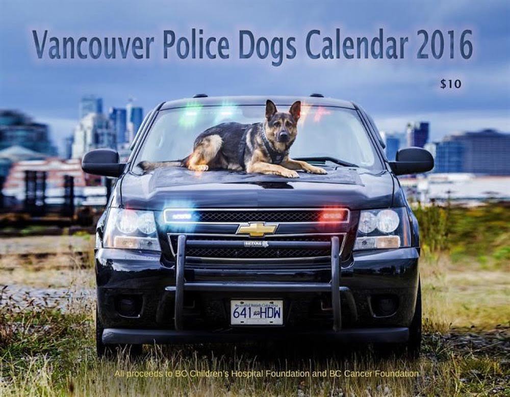 La unidad canina de la policía de Vancouver creó este increíble calendario benéfico para el 2019 28 Calendario 2016