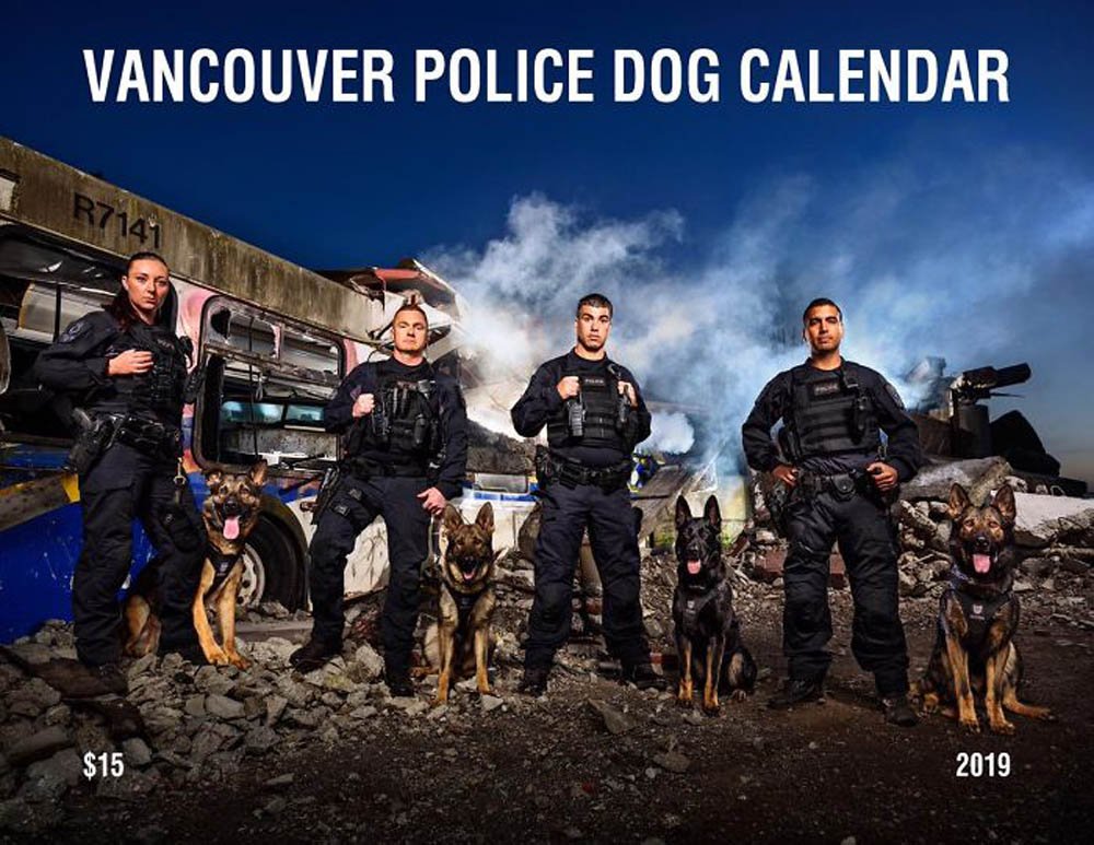 La unidad canina de la policía de Vancouver creó este increíble calendario benéfico para el 2019 16 Calendario de vancouver