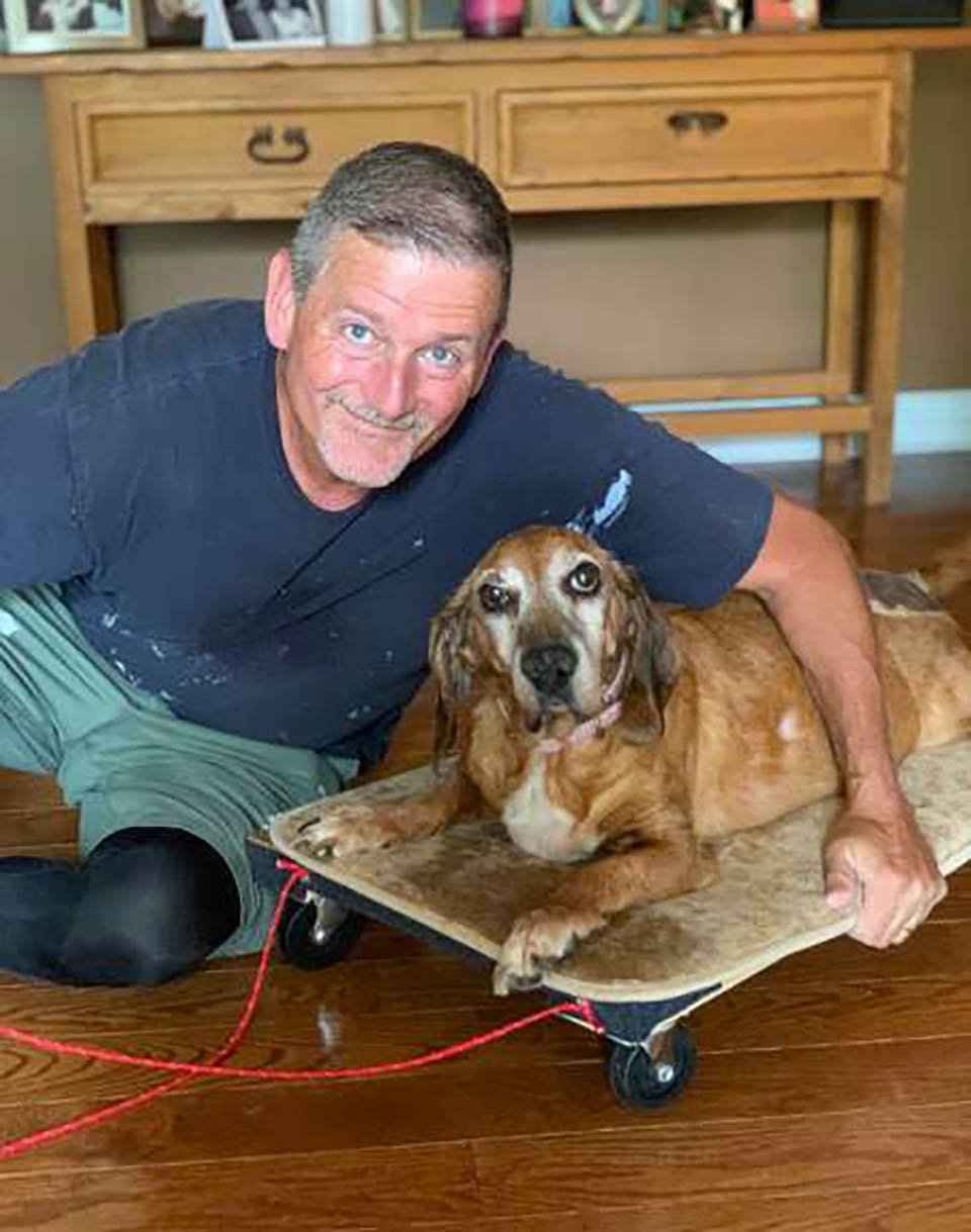 Hombre construye un carrito especial para que su perrita con artritis nunca se sienta abandonada 10 Hombre crea carro para su perrita enferma