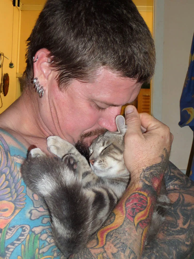 Hombre y su gato Hombre y su gato