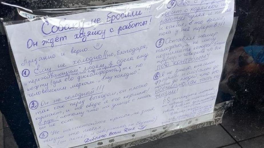 Nota del dueño del perro