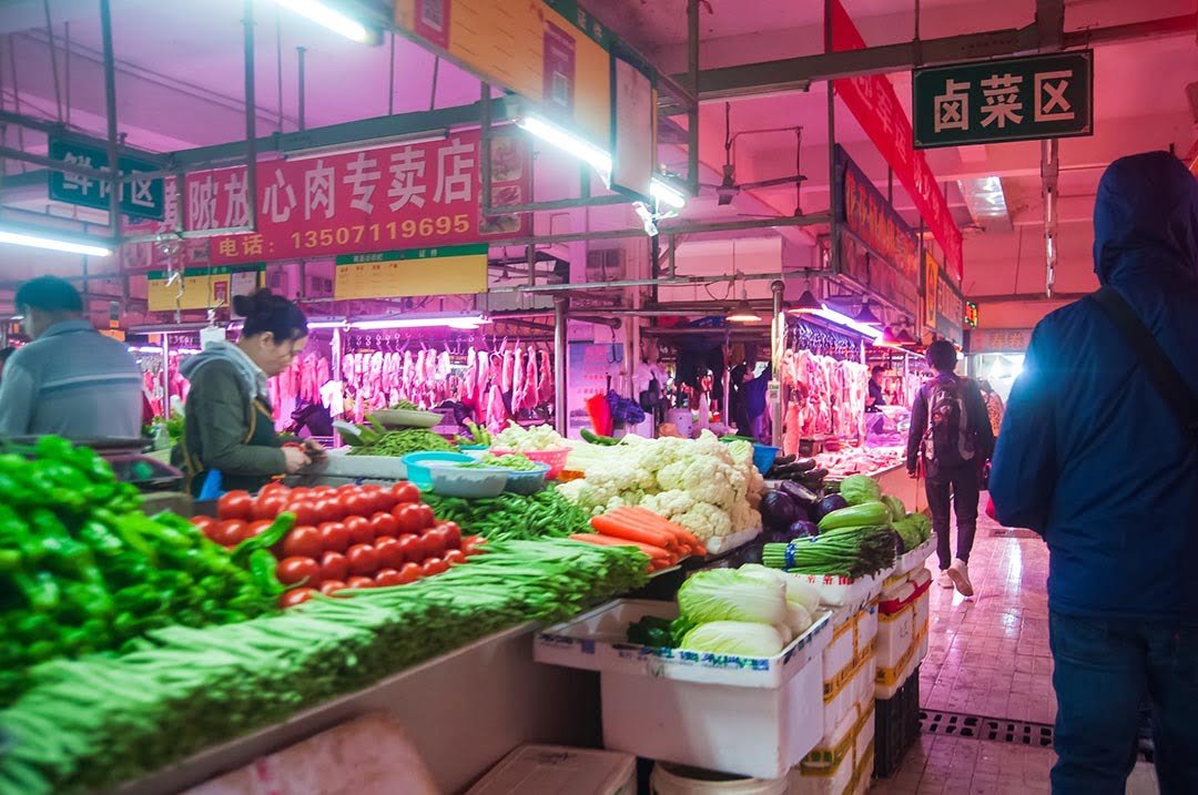 Frutas verduras mercado Wuhan Frutas verduras mercado Wuhan