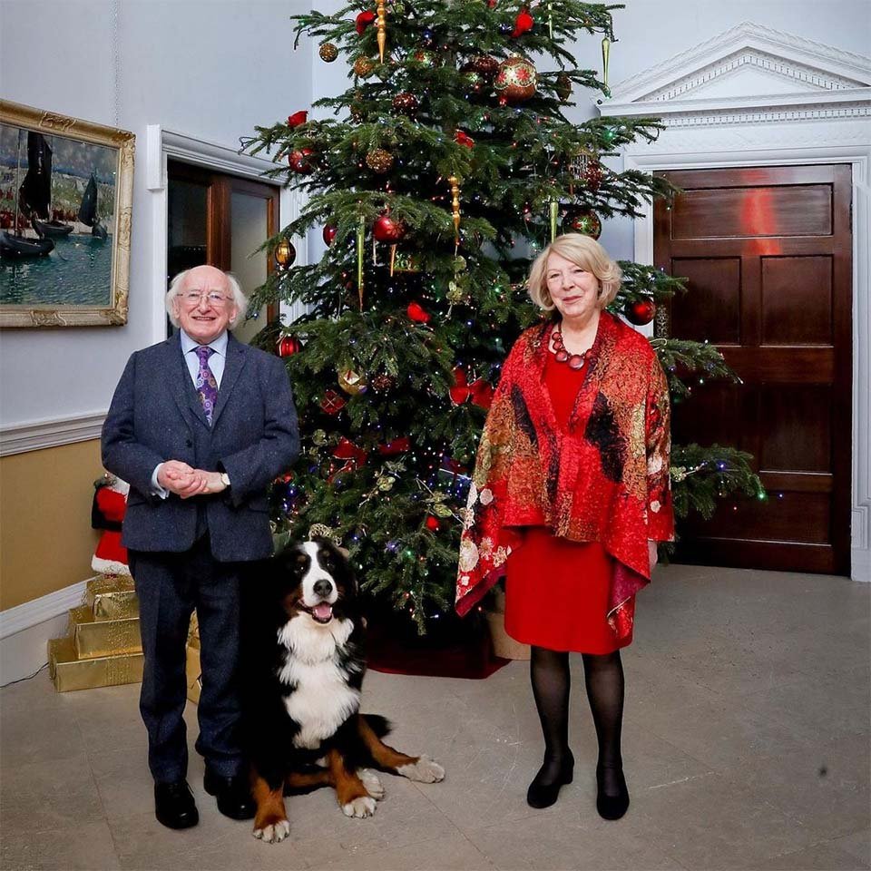 El perro del presidente de Irlanda pide atención durante una entrevista 12 Familia presidencial
