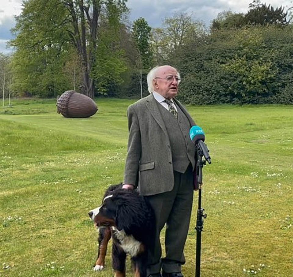 El perro del presidente de Irlanda pide atención durante una entrevista 11 Perro del presidente entrevista
