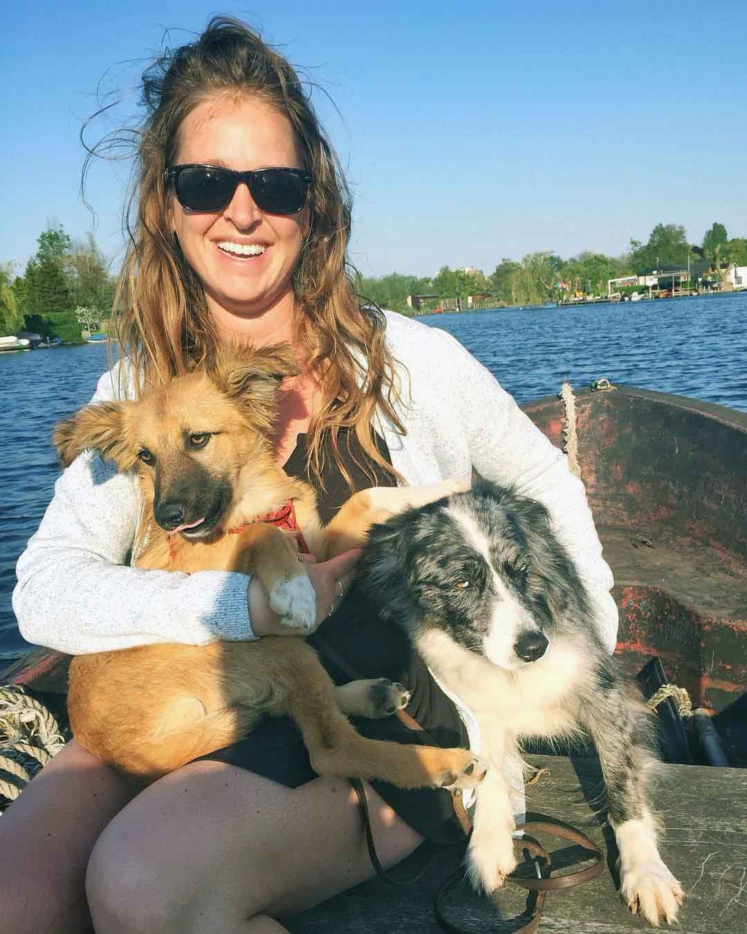 Perrita temerosa rescatada de un refugio debe ser cargada para salir a caminar 12 Hermosos perritos y su mami