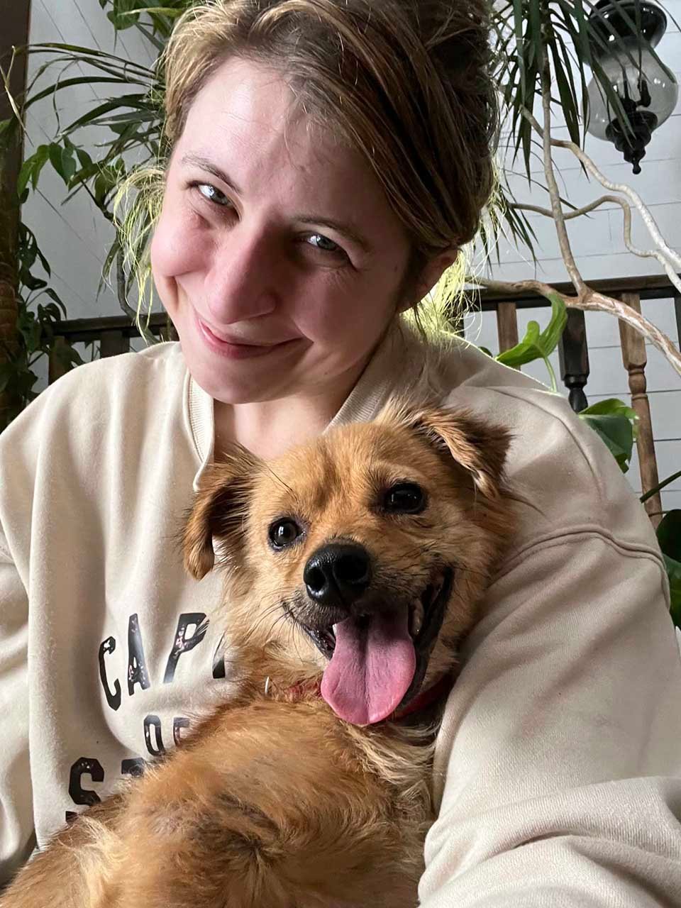 Perro y su cuidadora
