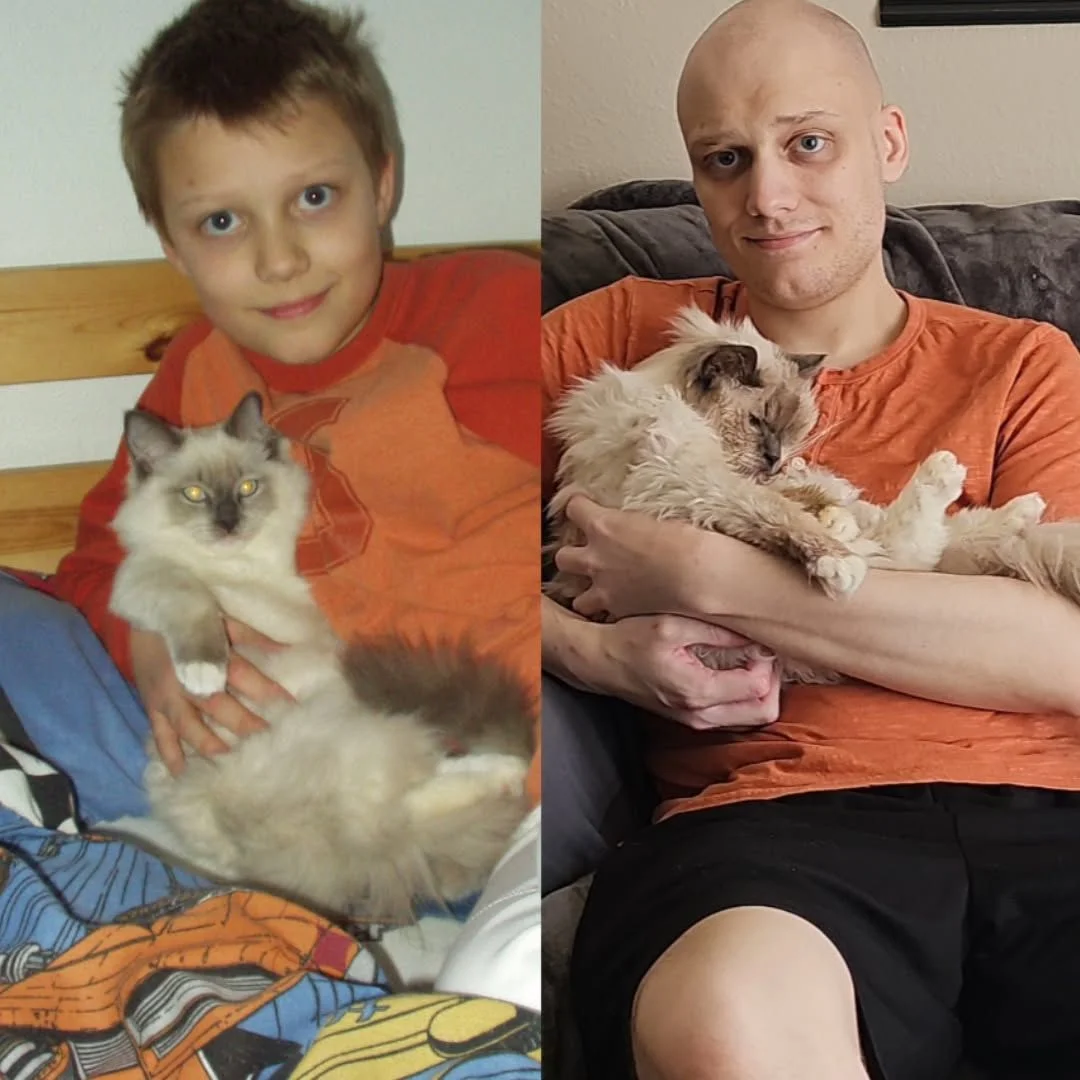 Hombre y su gato recrean una foto 20 años después 4 Hombre y su gato 20 años despues