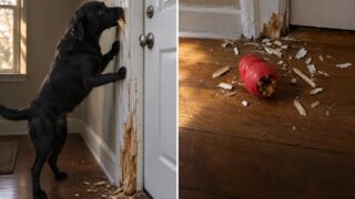 Por qué tu perro muerde la puerta, pero no toca su comida, cuando se queda solo