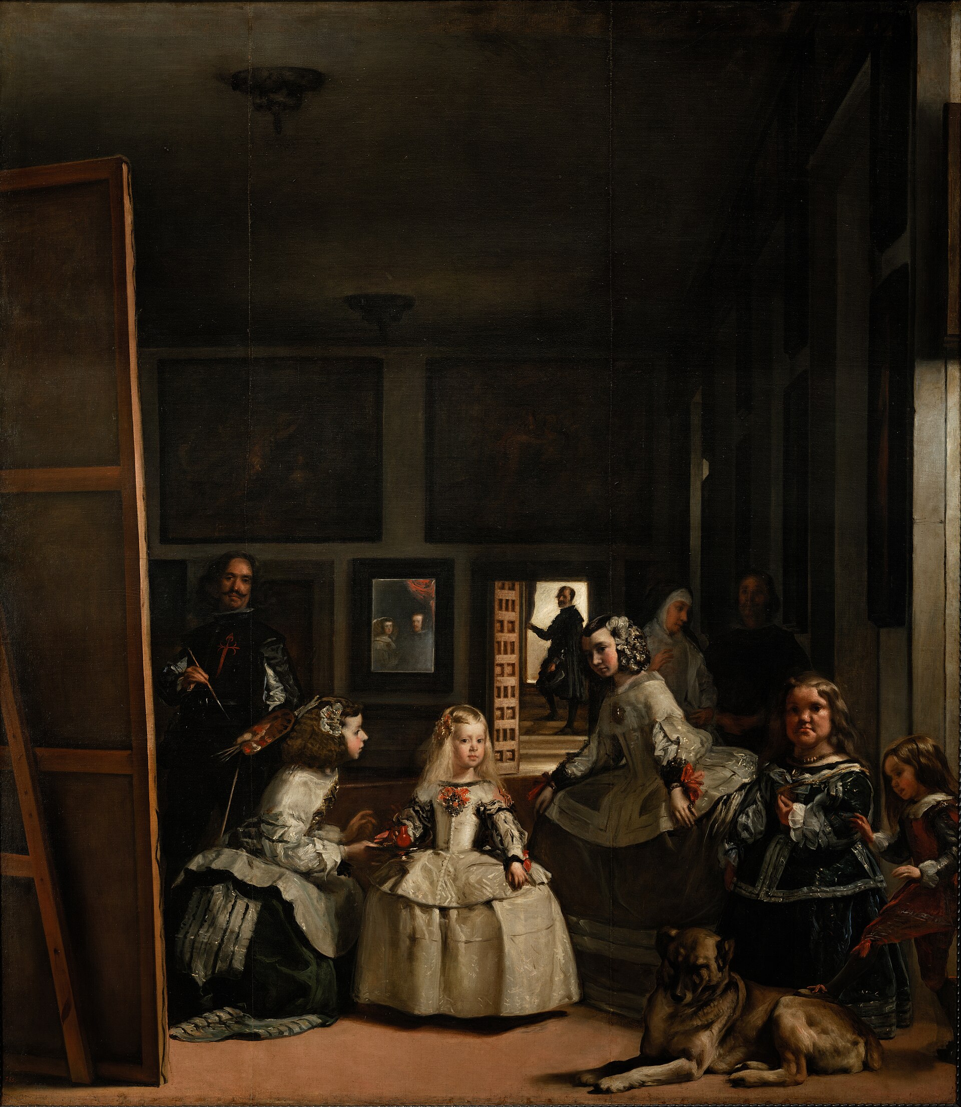 Picasso cambió el mastín de Las Meninas por un perro salchicha que llegó de visita 3 Las Meninas de Diego Velázquez: la infanta rodeada de sus damas en el centro y un mastín echado en el suelo en primer plano, abajo a la derecha